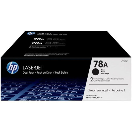 Tóner original hp nº78a multipack/ 2x negro